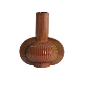 Vase deco 31,5x21,5x38,5cm Melnik ceramics cognac brown